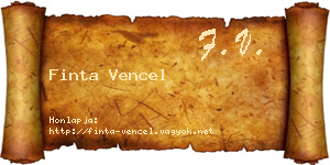 Finta Vencel névjegykártya